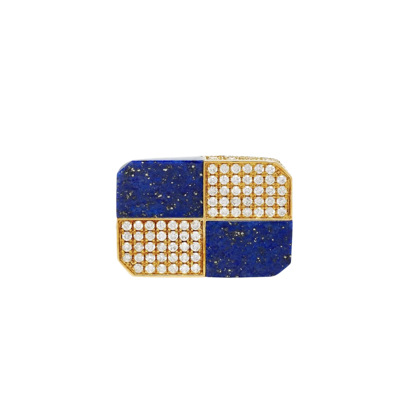 Damier Diamond & Precious Stone Checker Board Ring