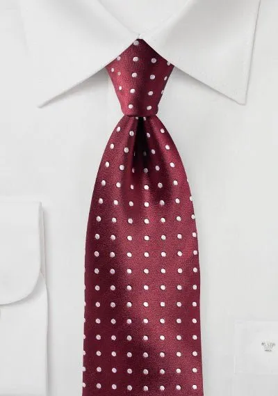 Dark Cherry Polka Dot Necktie