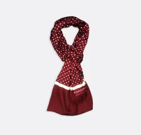 Dark Maroon with White Polka drops - silk Scarves