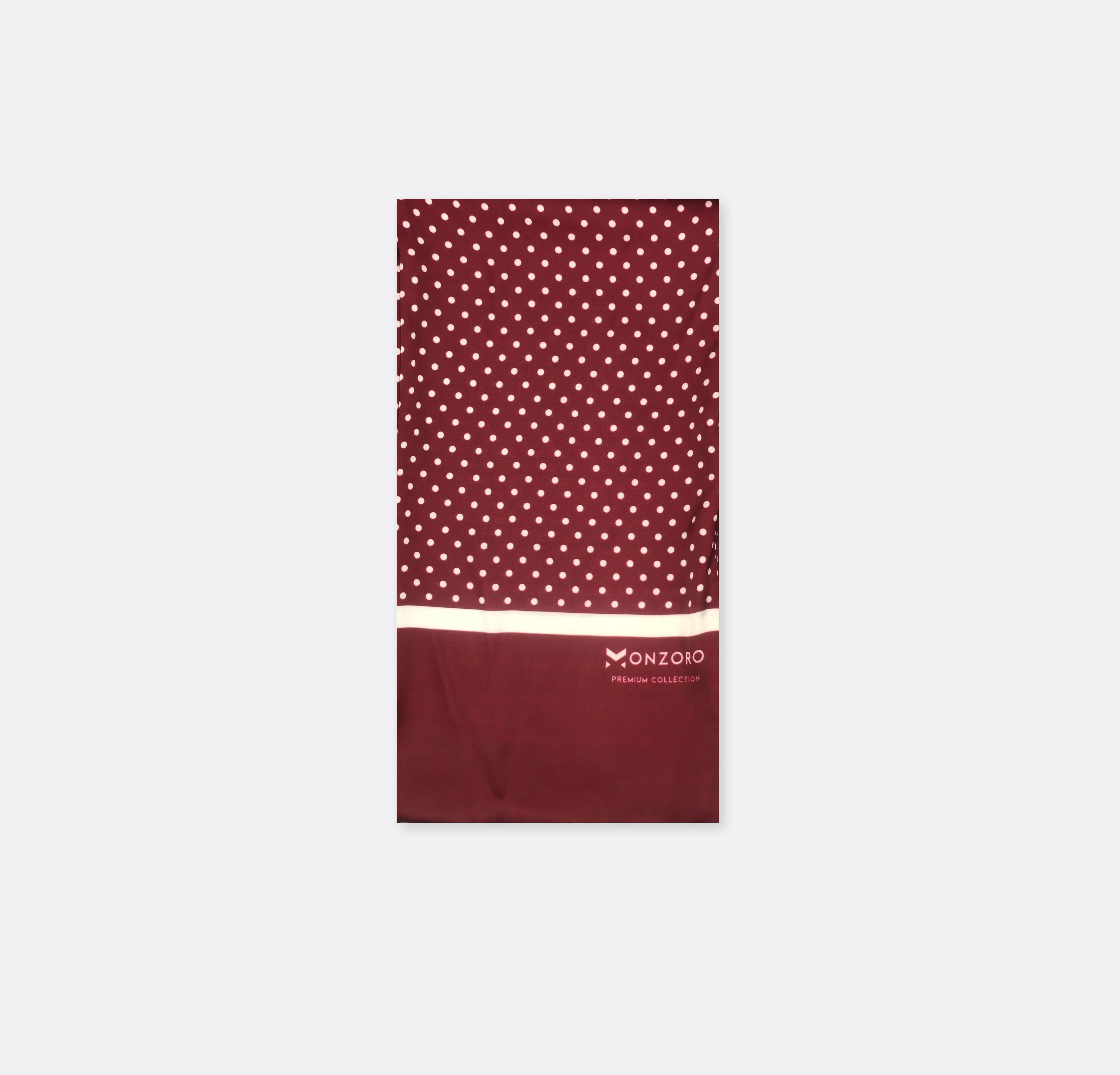 Dark Maroon with White Polka drops - silk Scarves