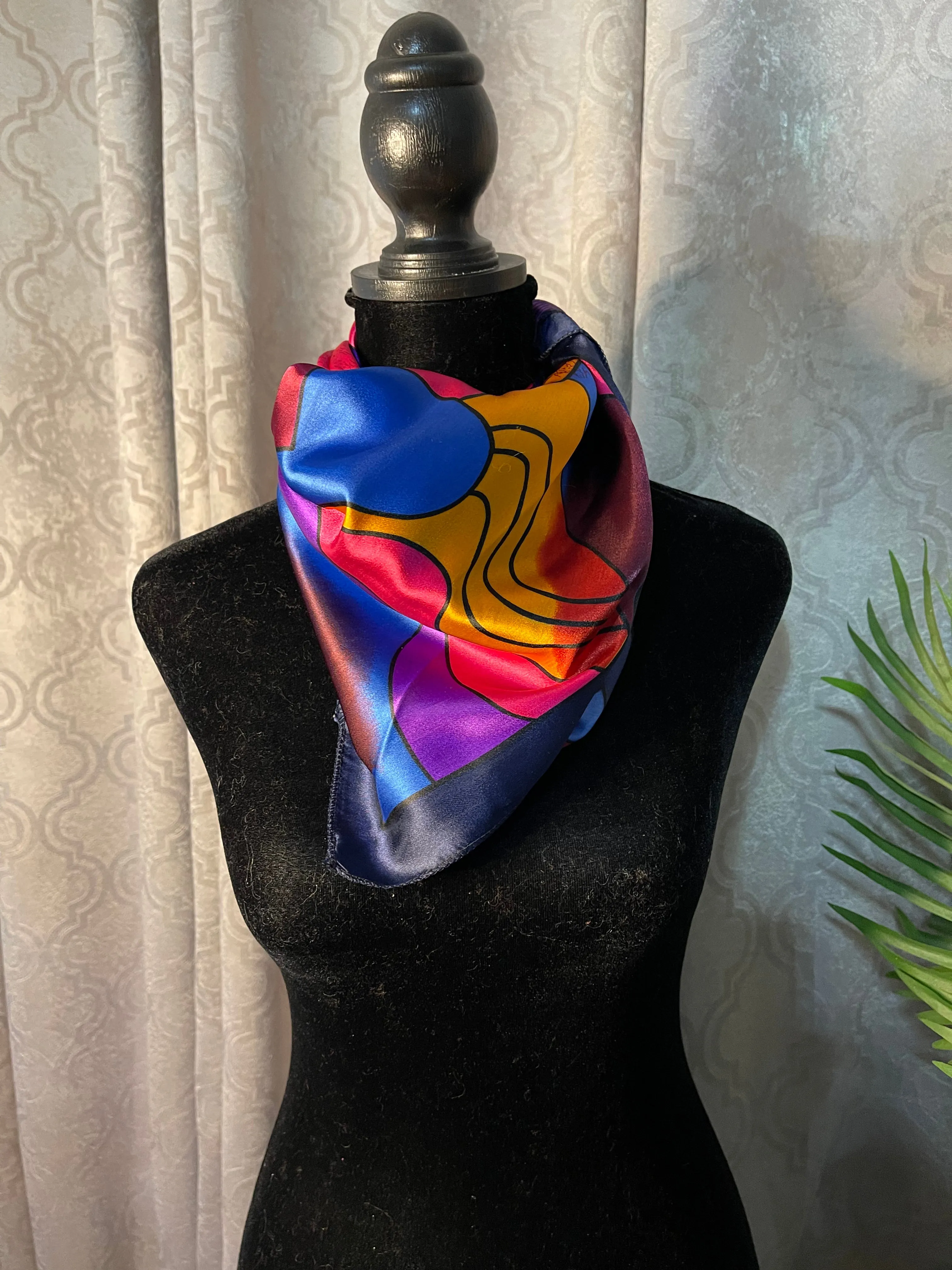 Designer Paloma Picasso Silk Scarf