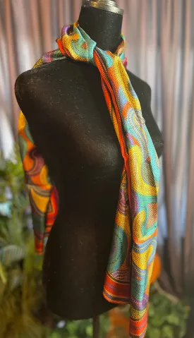 Designer, Vintage Perry Ellis Oblong Silk Scarf