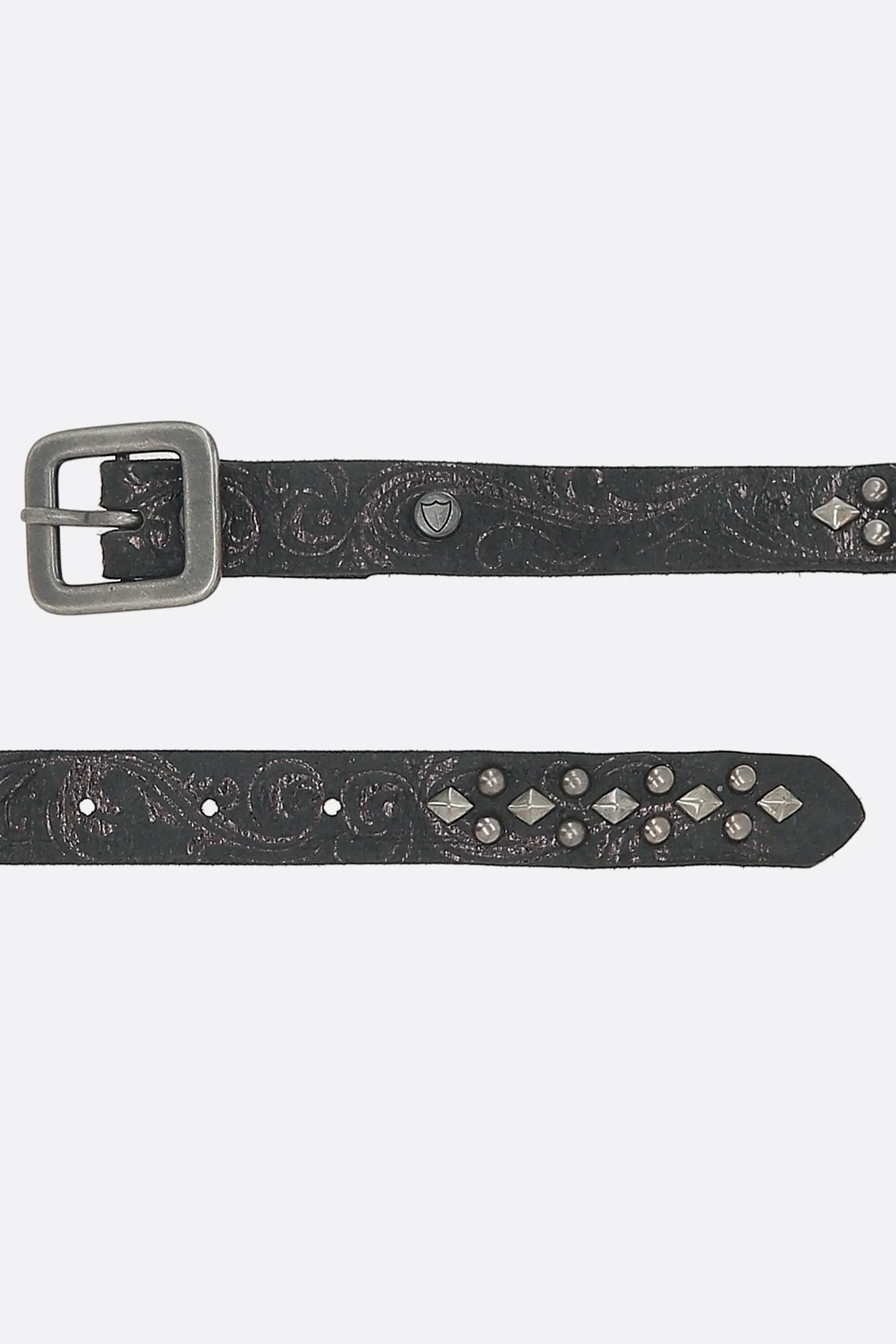 destroyed leather belt with studs