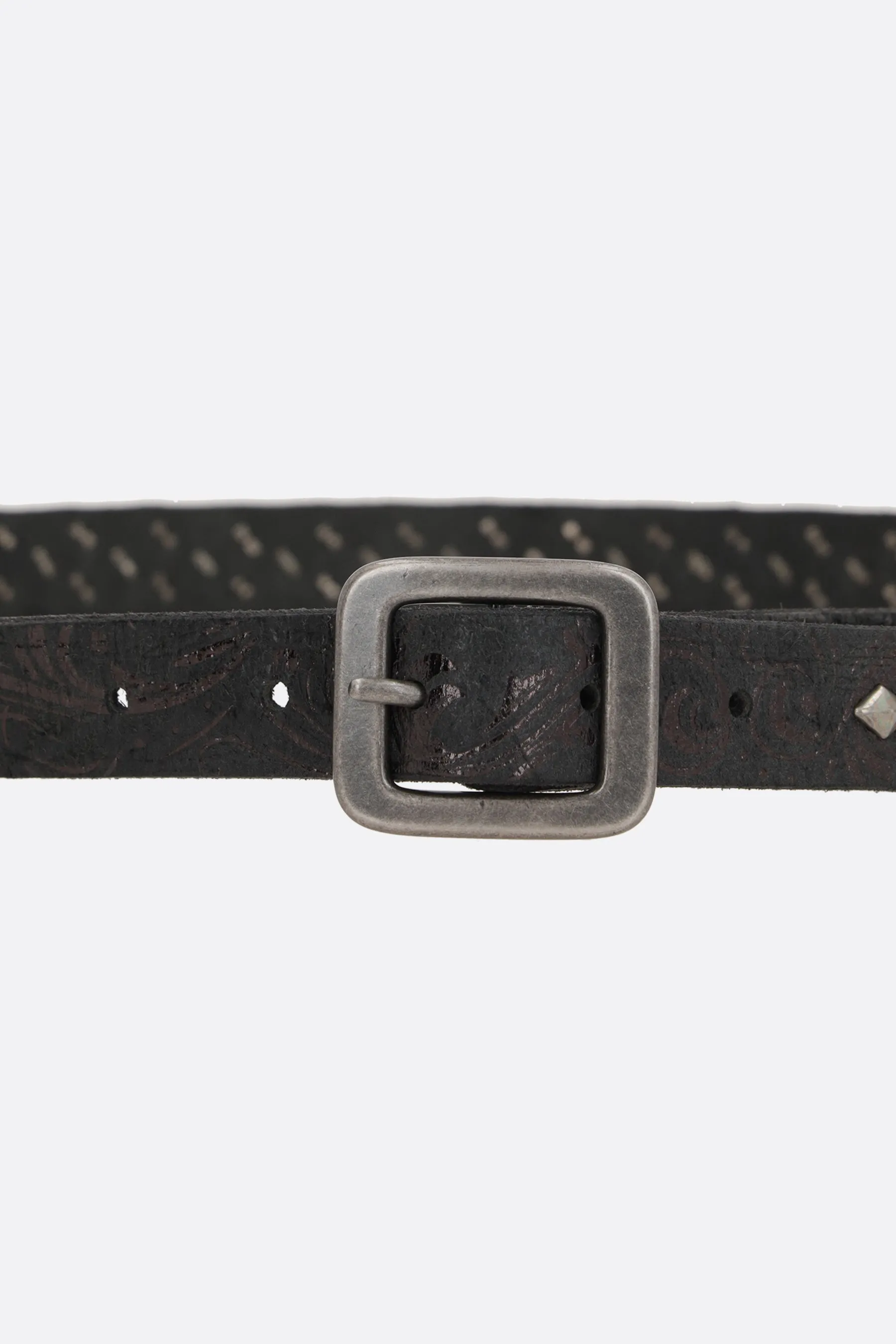 destroyed leather belt with studs