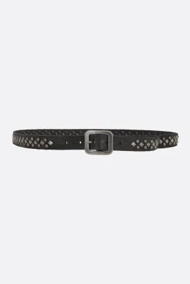 destroyed leather belt with studs