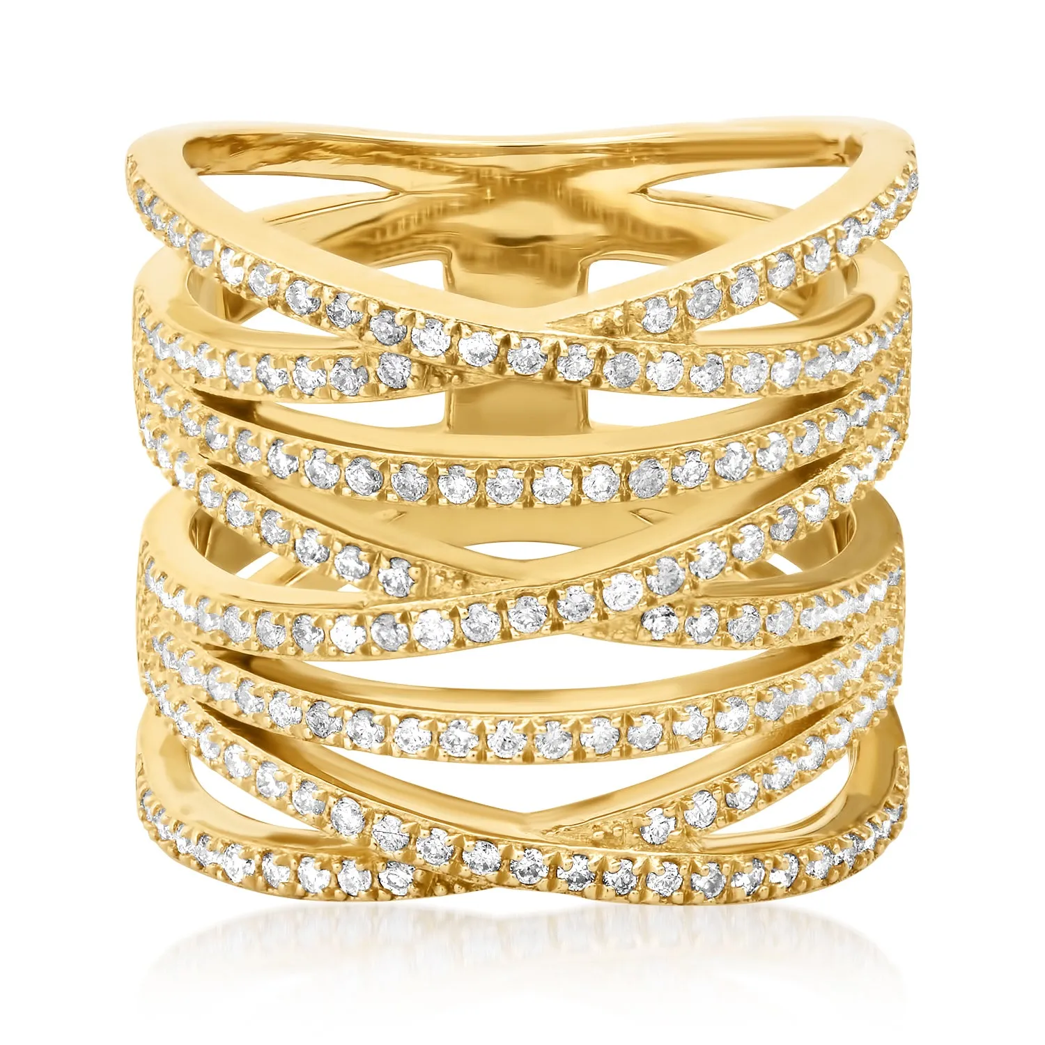 Diamond Criss Cross Statement Ring