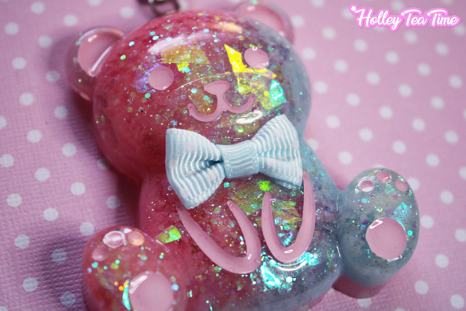 Dreamy Galaxy Bear Star Keychain (Pink x Blue)