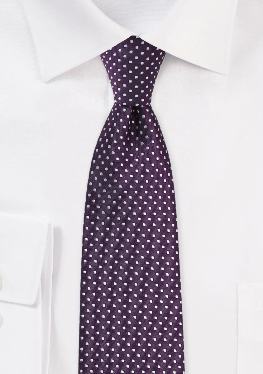 Eggplant Pin Dot Necktie