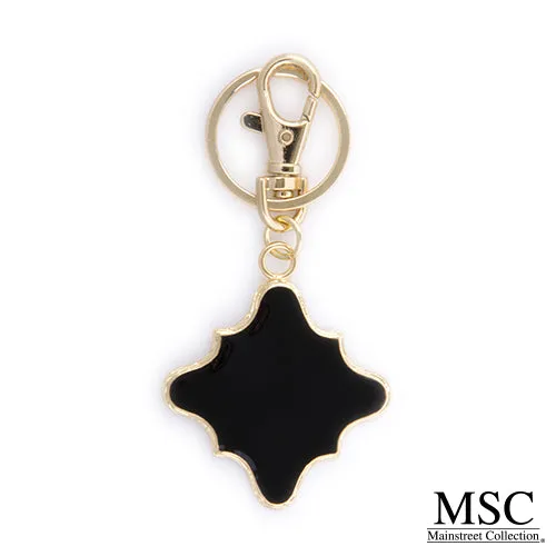 Enamel Quatrefoil Keychain