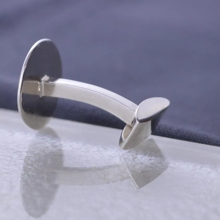 Engraved Silver Classic Cufflinks