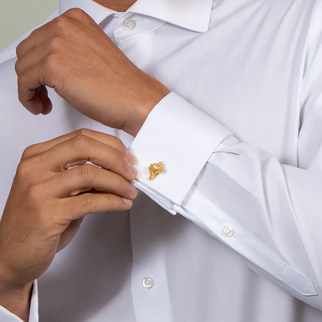 Extravaganza Seashell – cufflinks - silver 925 – gold plated