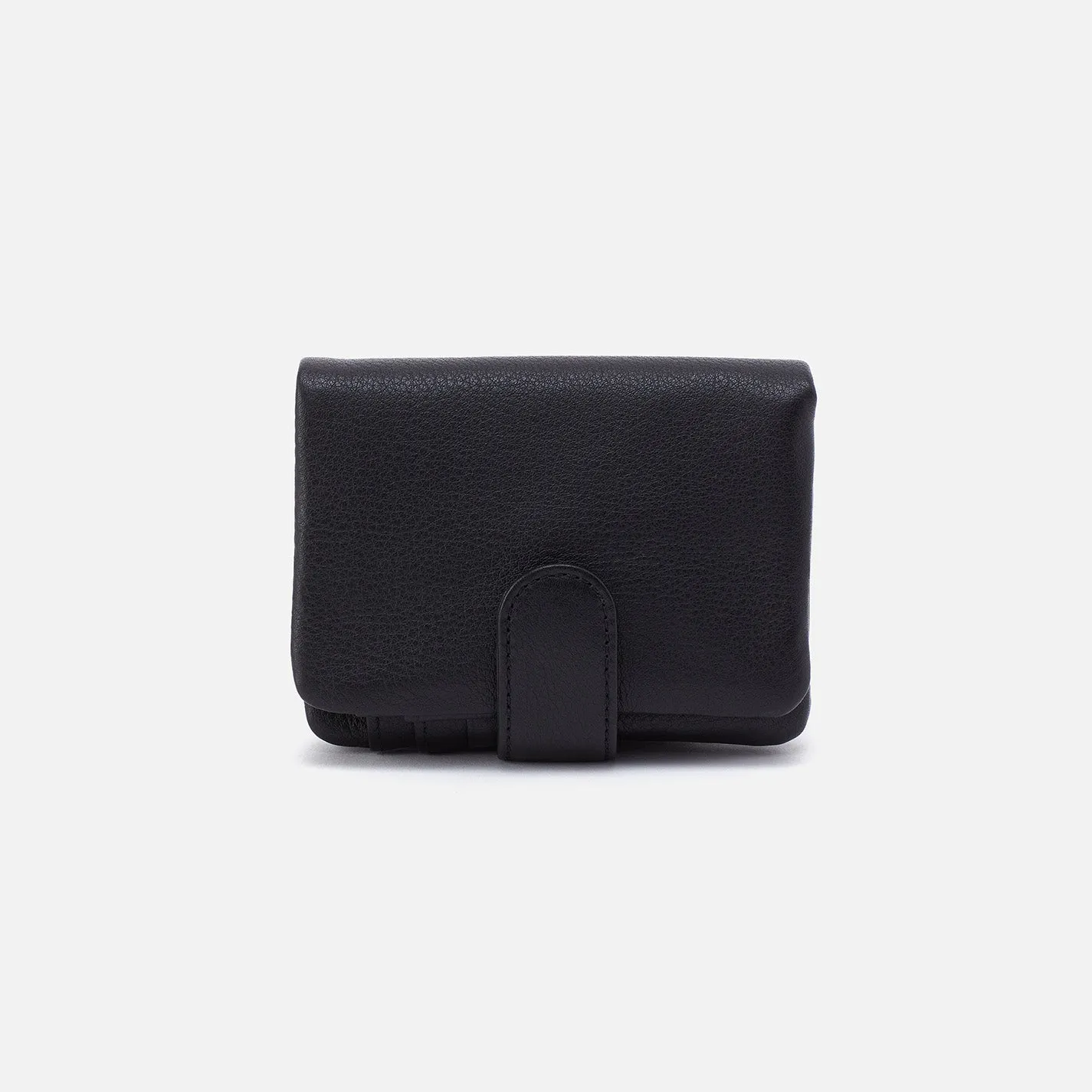 Fern Bifold Wallet In Pebbled Leather - Black