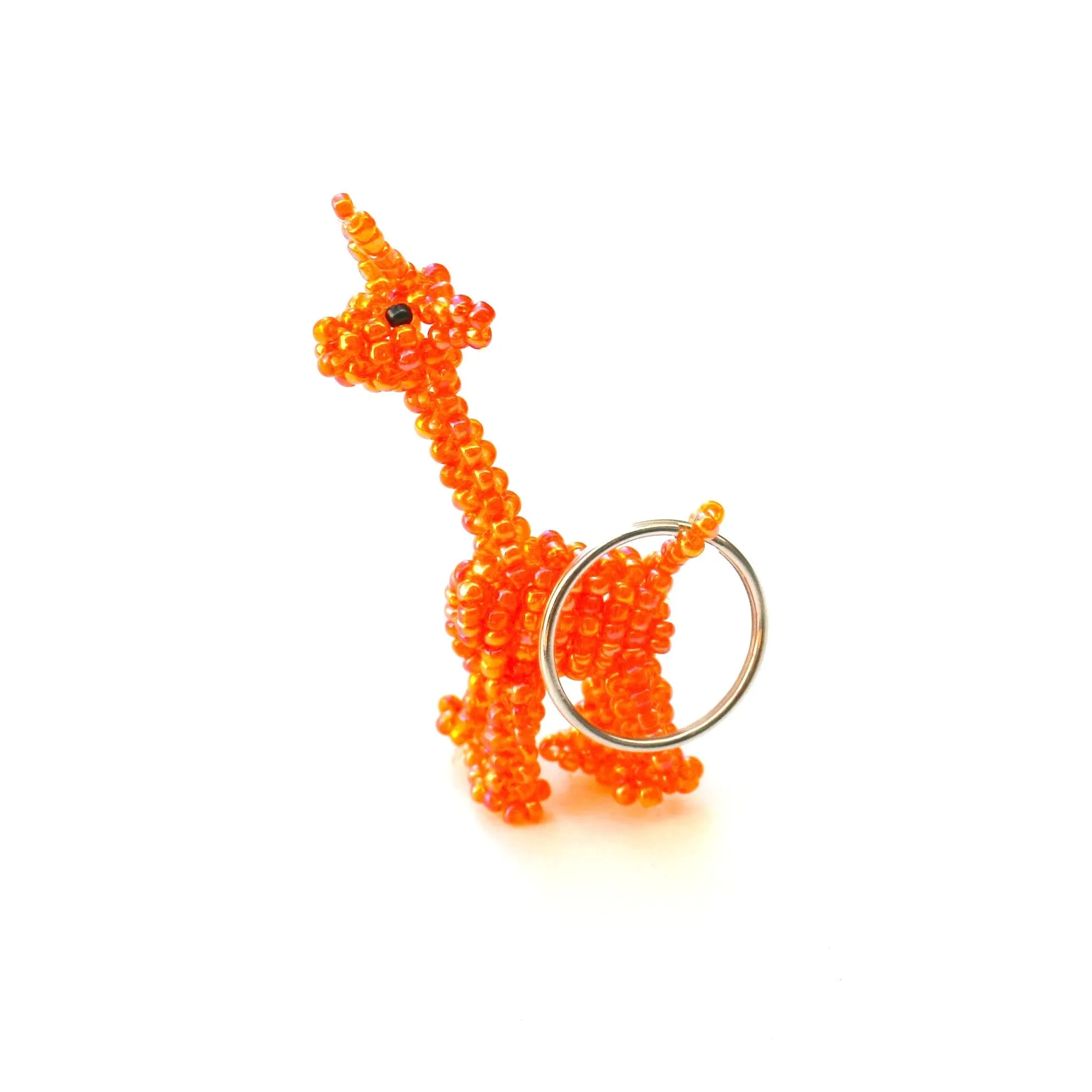 Glass Bead Animal Keychain