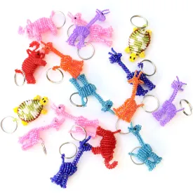 Glass Bead Animal Keychain