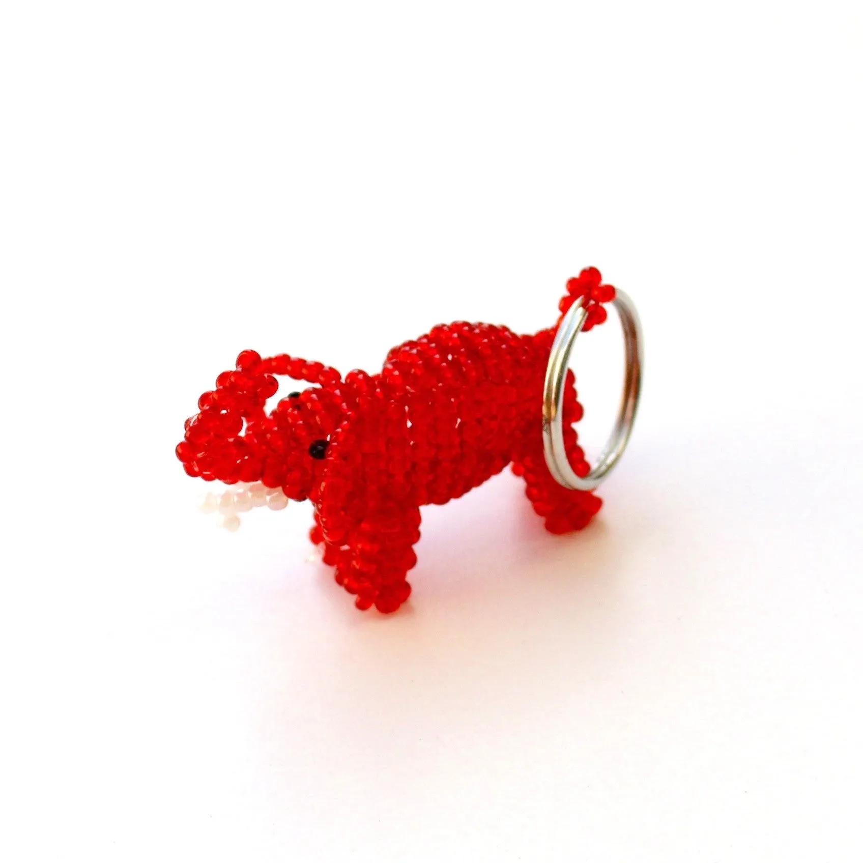 Glass Bead Animal Keychain