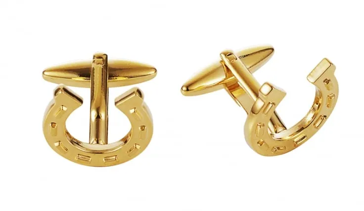 Gold Plated Horse Shoe Cufflinks