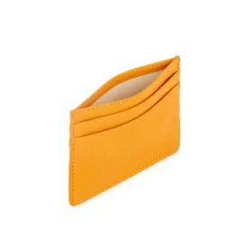 Grace Grainy Leather Card Case, Mustard