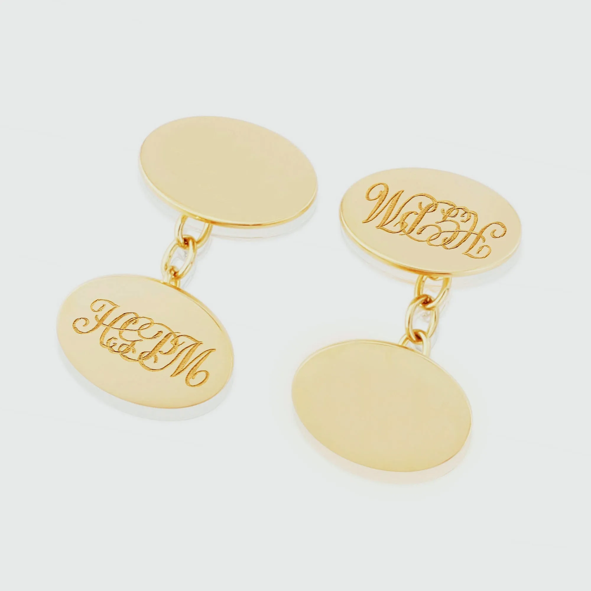 Grafton 9ct Yellow Gold Oval Cufflinks