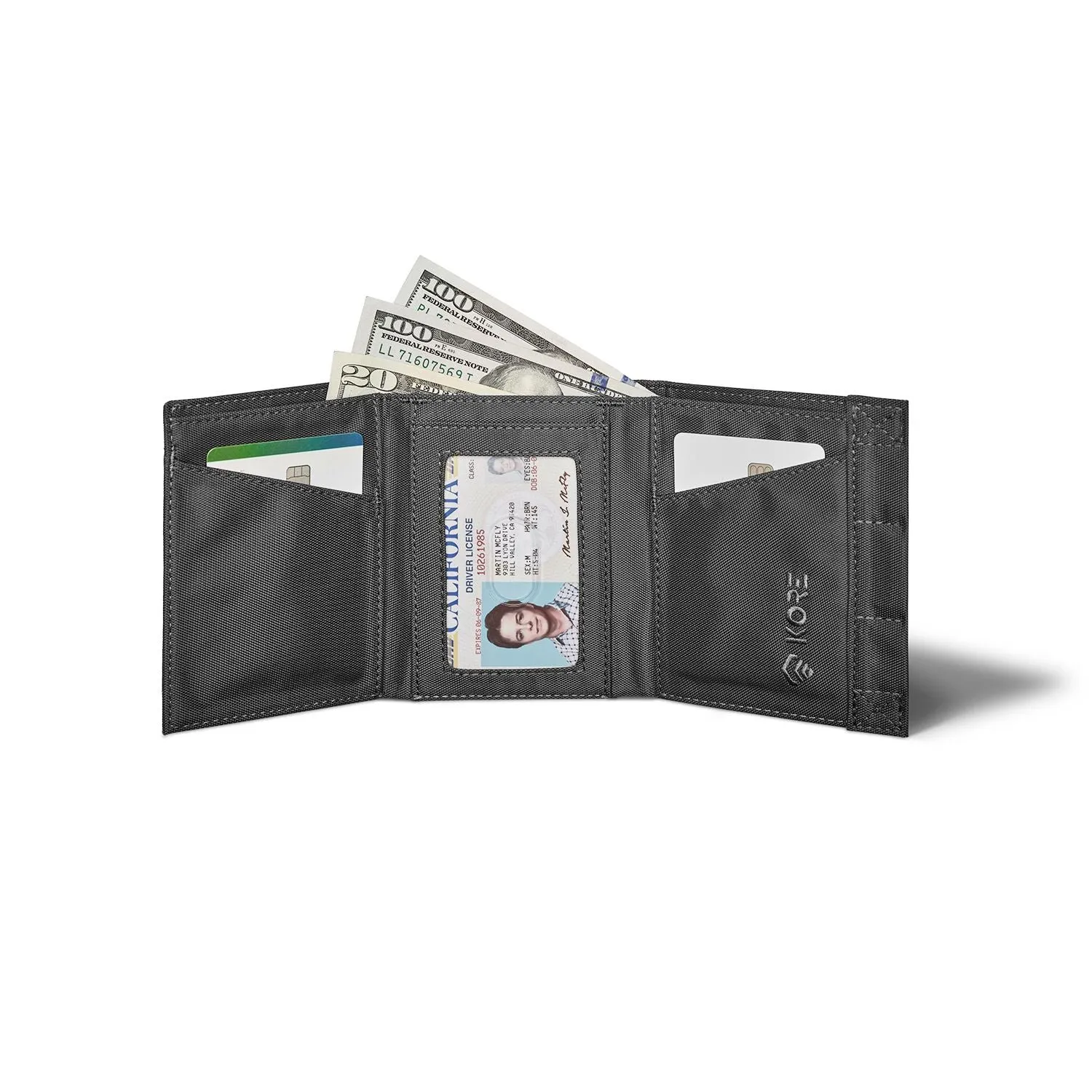 GRAY TACTICAL TRIFOLD WALLET