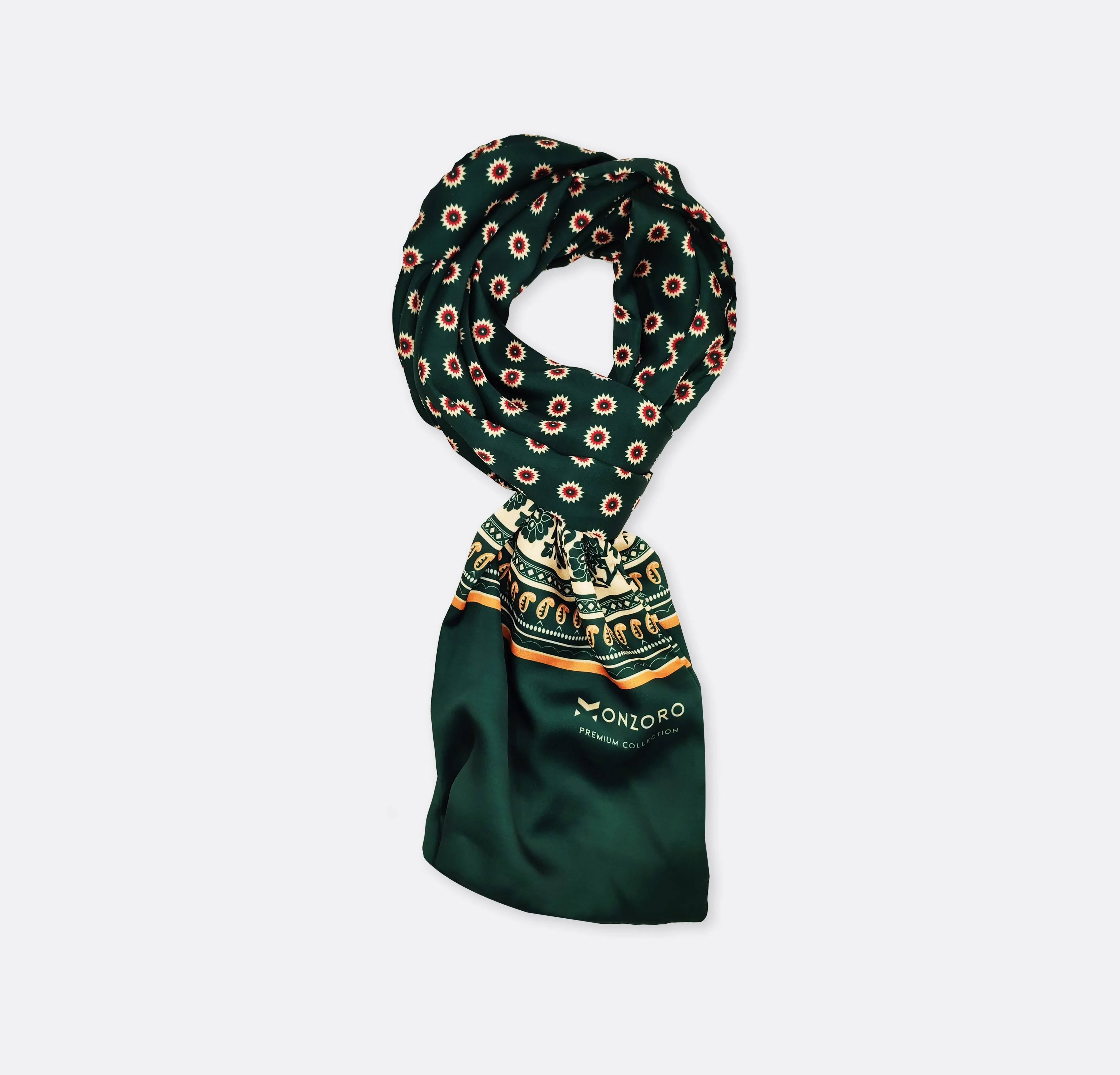 GREEN & GOLD REVERSIBLE - SILK MEN SCARVES