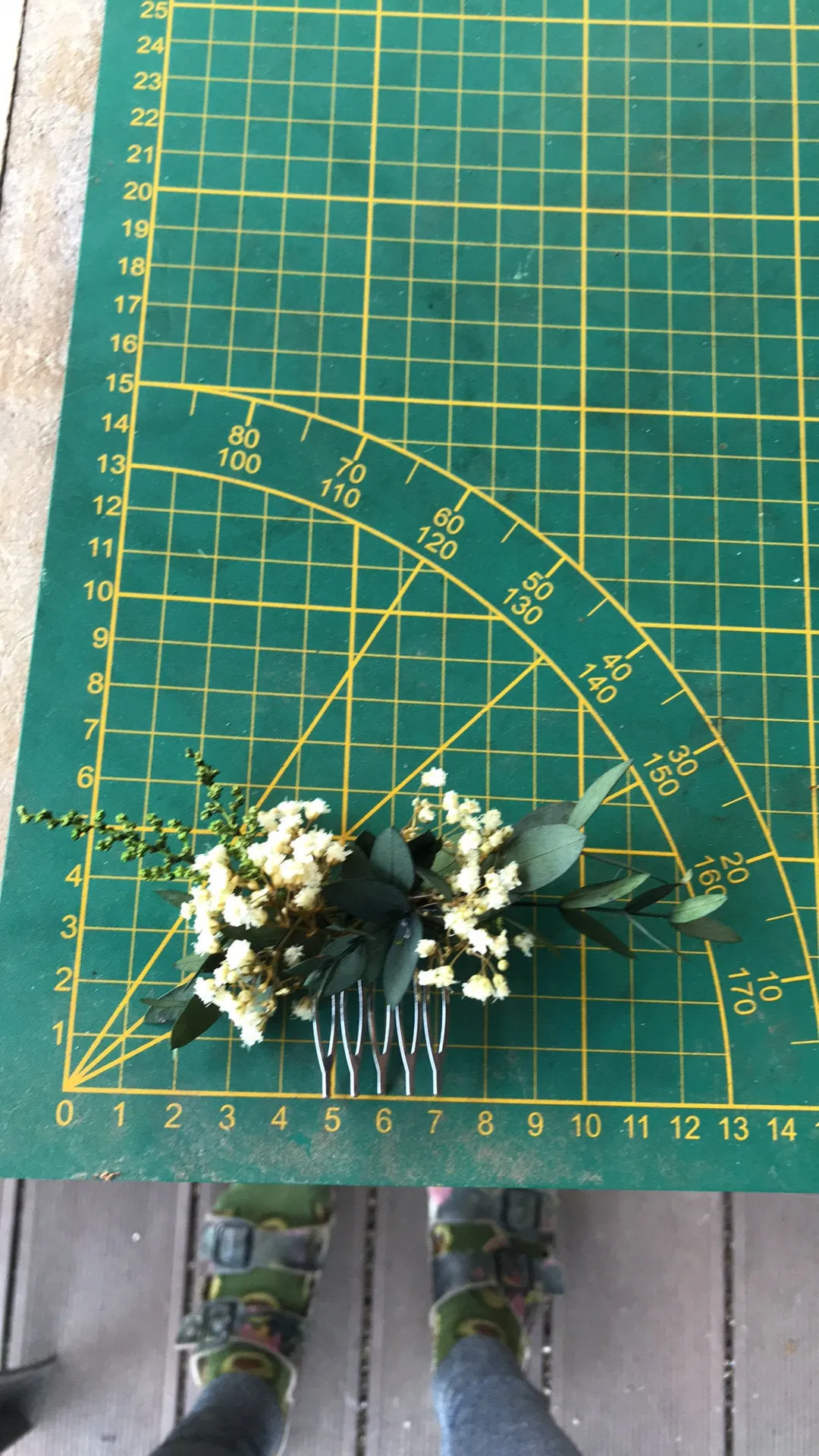 Greenery mini flower hair comb Wedding Baby's breath hair comb Bridal accessories Greenery flower hair comb Magaela Natural