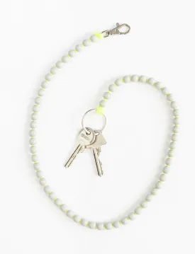 Grey and Neon Yellow Long Perlen Key Chain