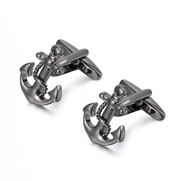 Gunmetal Grey Anchor Cufflinks