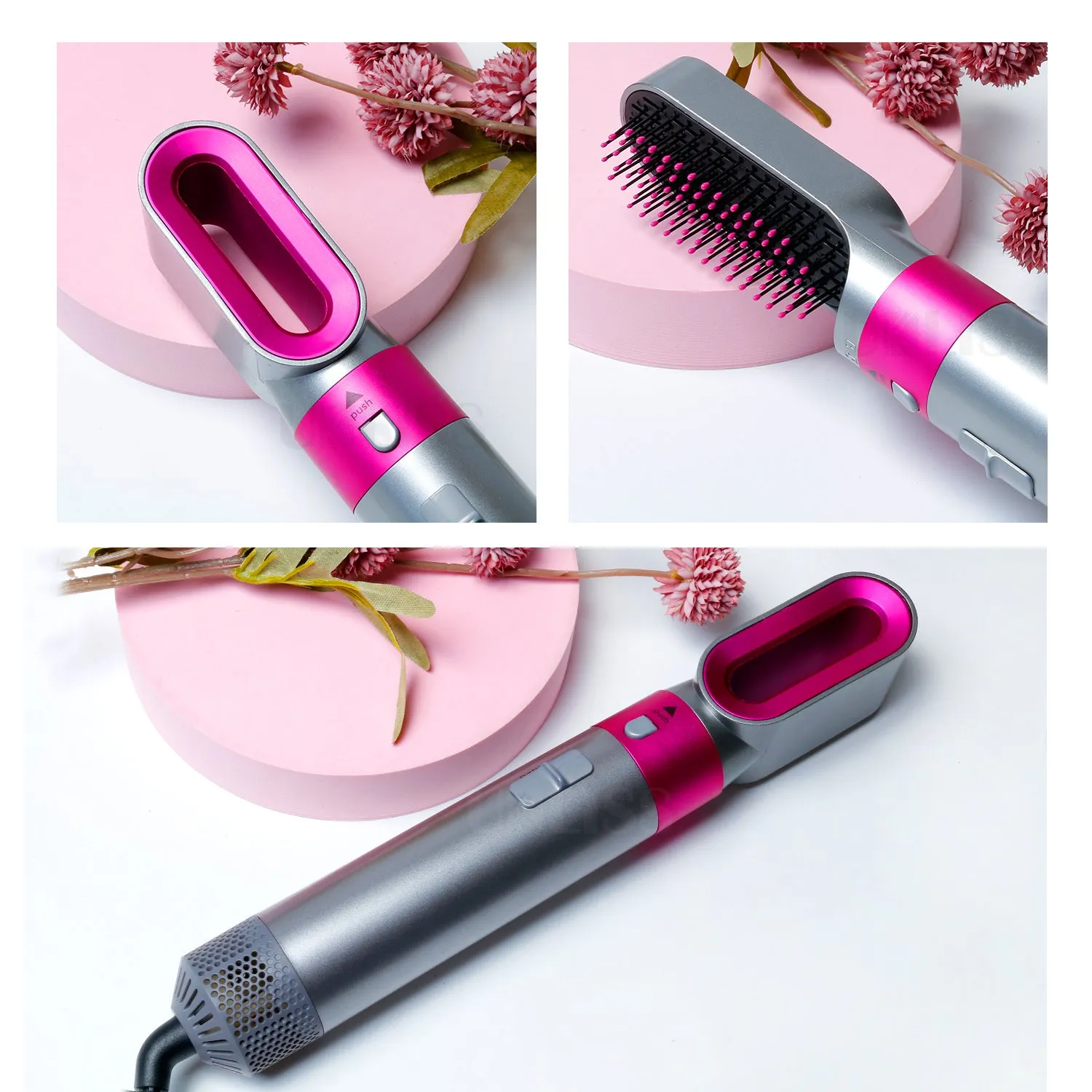 Hair Dryer Comb Multi Functional 5 In1 Hair Curling Straightening Hair Styling Comb Straightener Curler