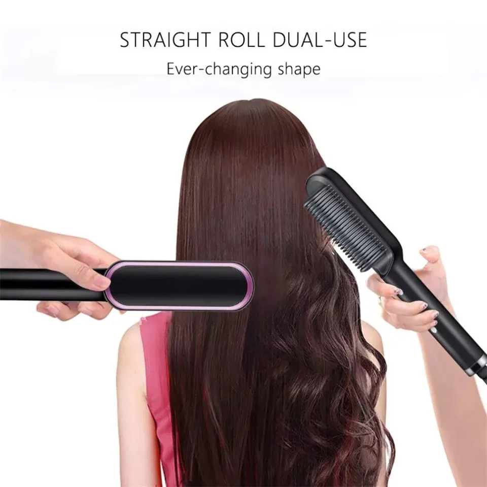 Hair Straightener Comb, Fast Ceramic Heating Ionic Straightening Brush