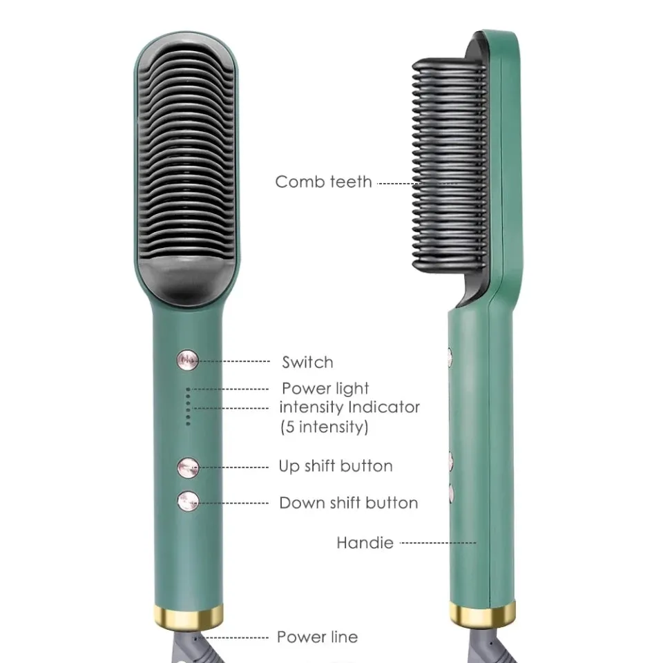 Hair Straightener Comb, Fast Ceramic Heating Ionic Straightening Brush