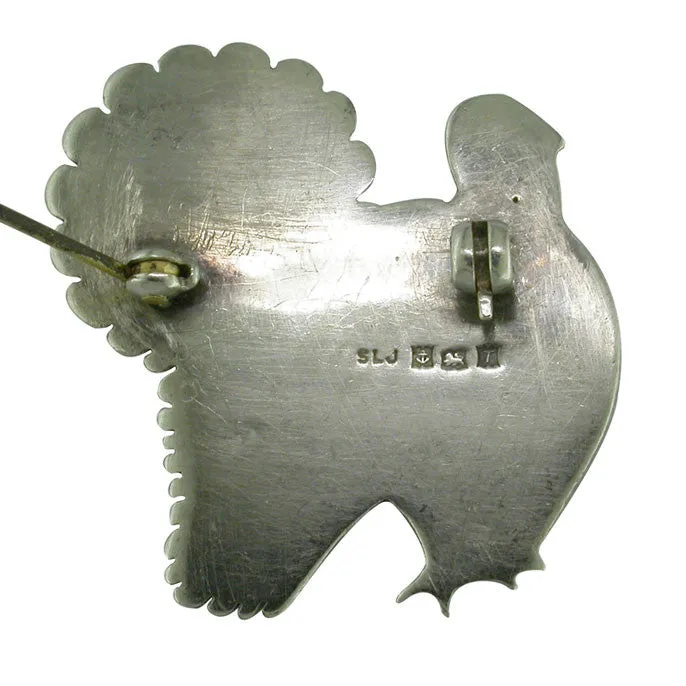 Hallmarked Silver Turkey Brooch