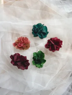 Handmade Bridesmaids Gift Hair Accessories, Dried Flower Hair Clips Red Teal Green Burgundy, Small Floral Hair Piece