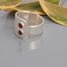 Handmade Sterling Silver Cornelian Cabochon Ring