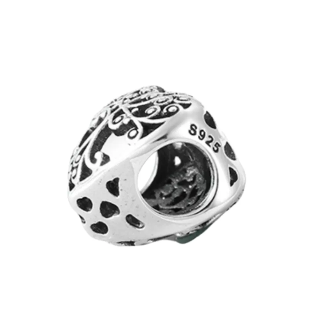 Heart Family Tree Charm 925 Sterling Silver