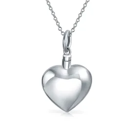 Heart Shape Locket Pendant Memorial Cremation Urn Necklace For Ashes