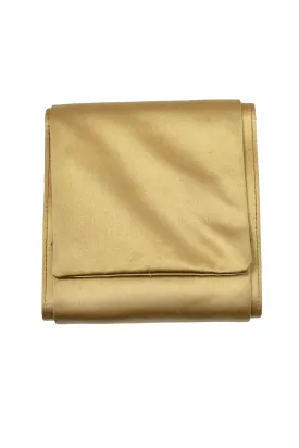 HELMUT LANG BEIGE SATIN FOLDING WALLET CLUTCH