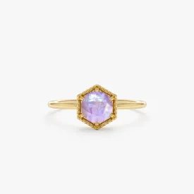 Hexagon Moonstone Ring, Anaya