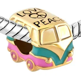 Hippie Bus Charm  - Love Peace Charm