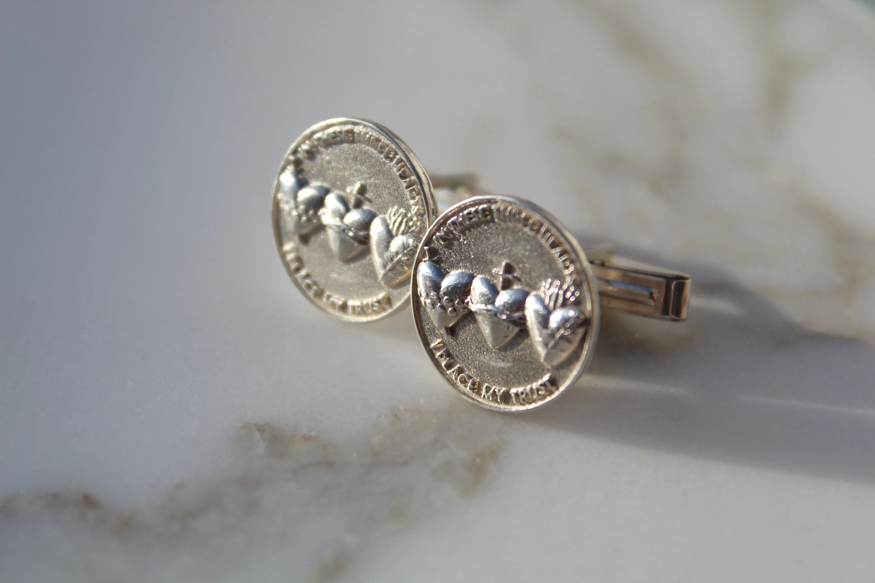 Holy Family Hearts® Cufflinks in 925 Sterling Silver