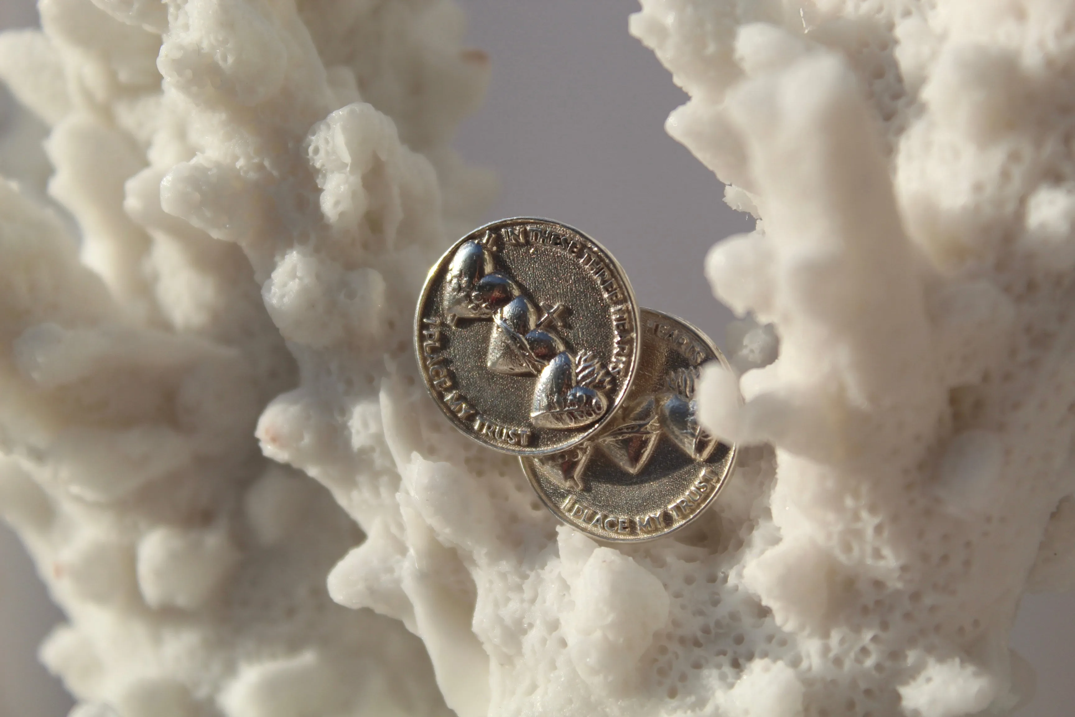 Holy Family Hearts® Cufflinks in 925 Sterling Silver