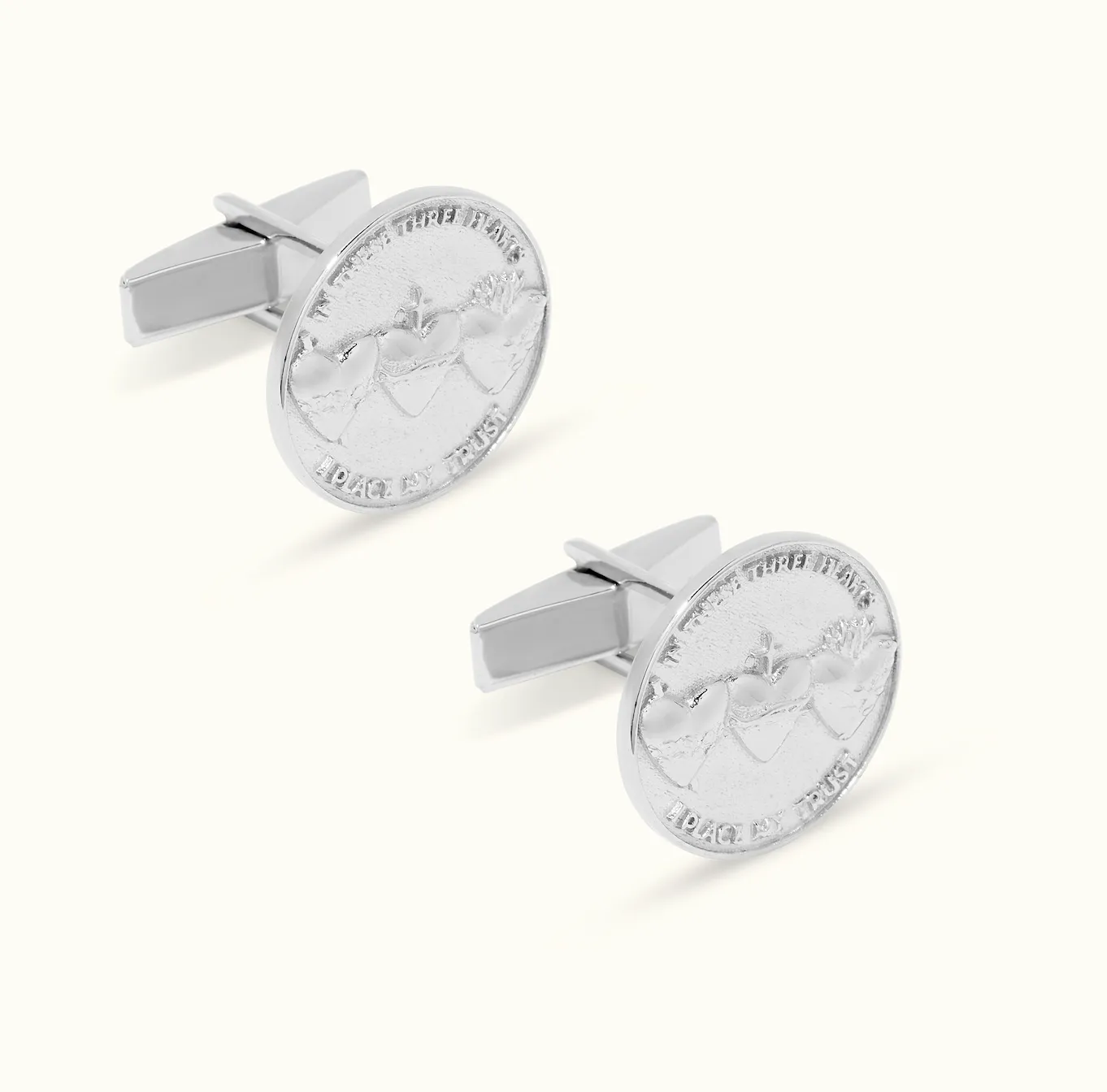 Holy Family Hearts® Cufflinks in 925 Sterling Silver