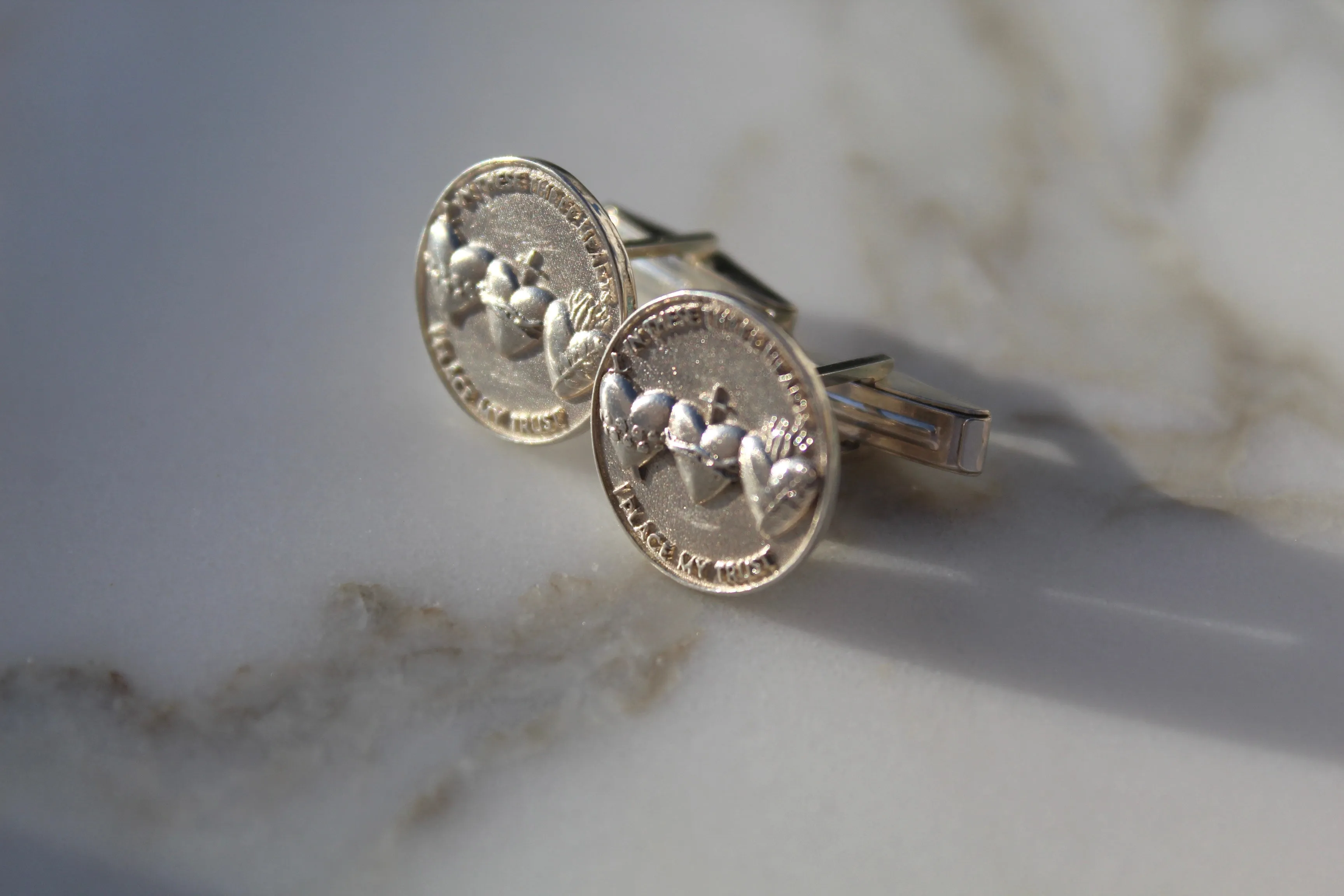 Holy Family Hearts® Cufflinks in 925 Sterling Silver