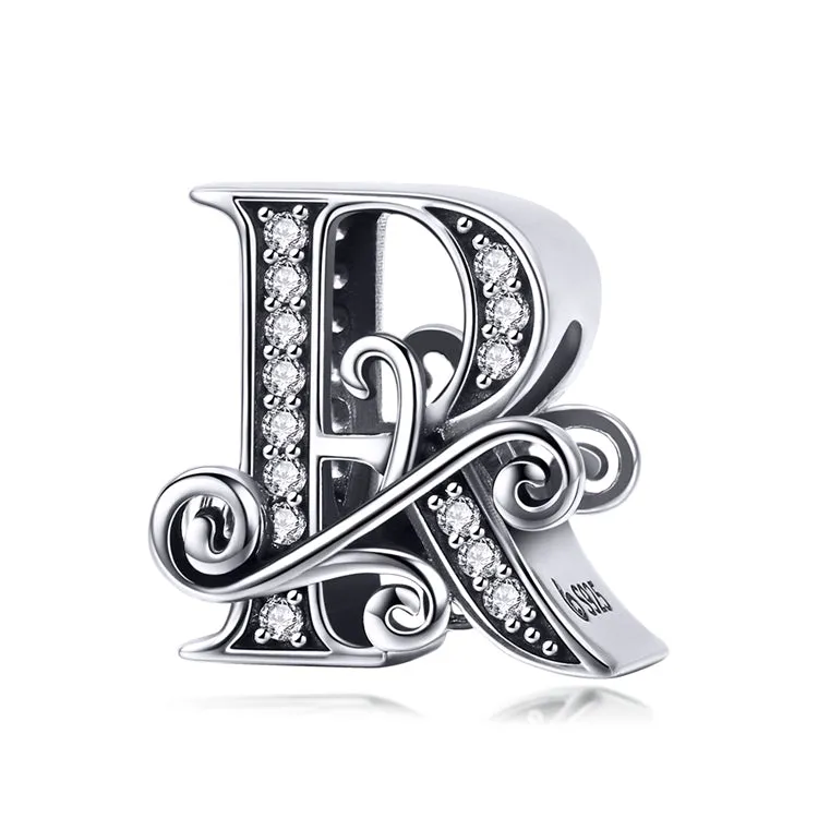 Initial Letter Charm 925 Sterling Silver