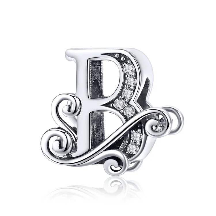 Initial Letter Charm 925 Sterling Silver