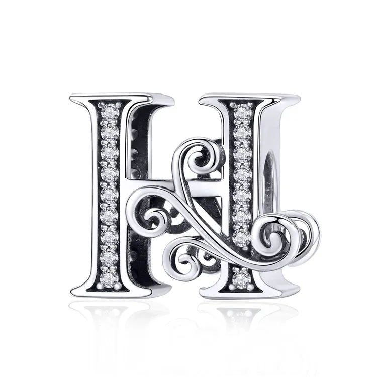 Initial Letter Charm 925 Sterling Silver