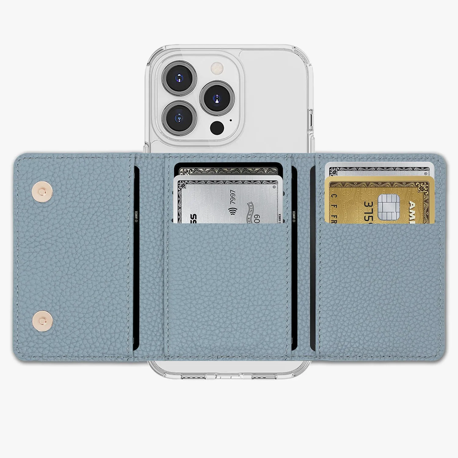 iPhone 14 HD Clear Case with MagSafe Trifold Wallet Set