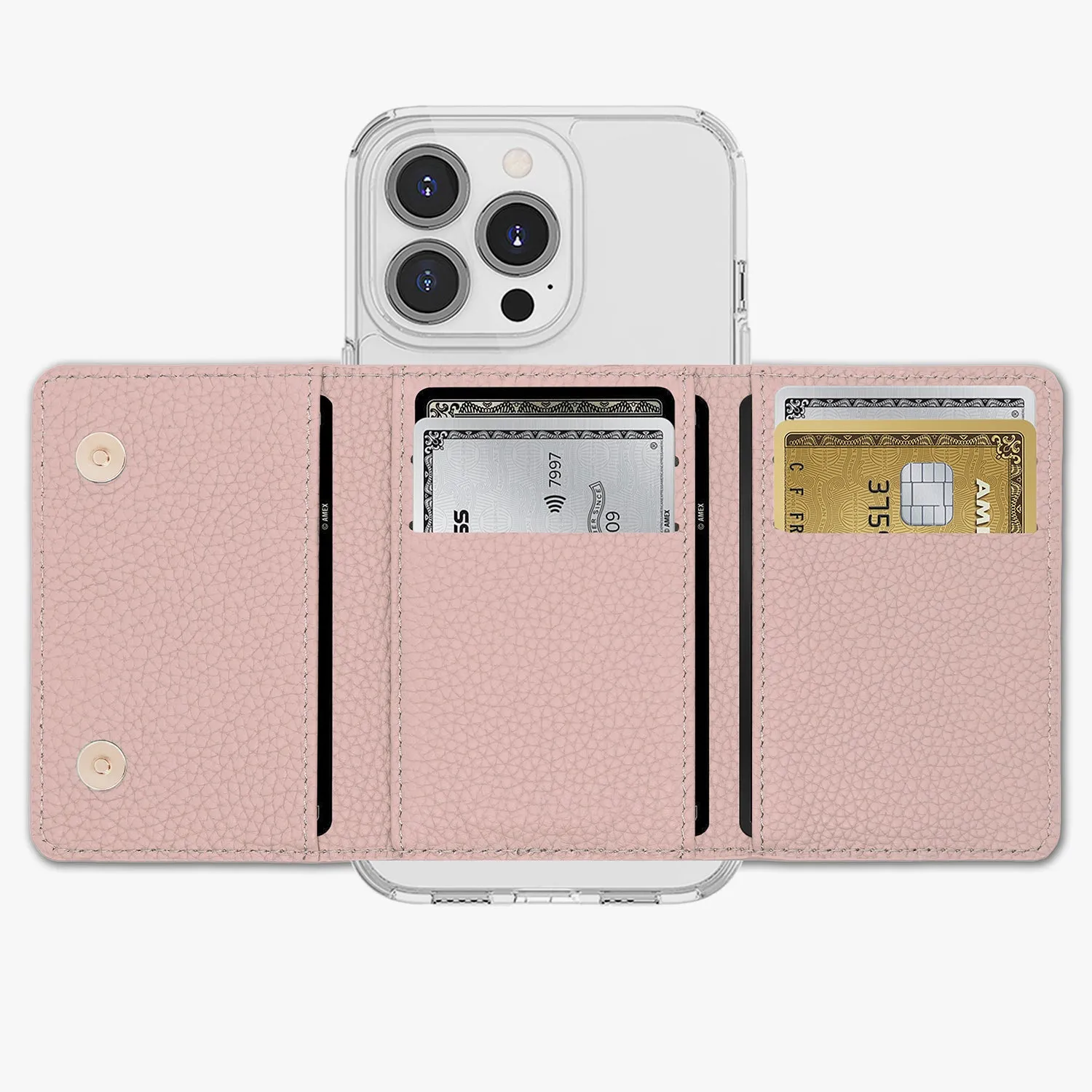 iPhone 14 HD Clear Case with MagSafe Trifold Wallet Set