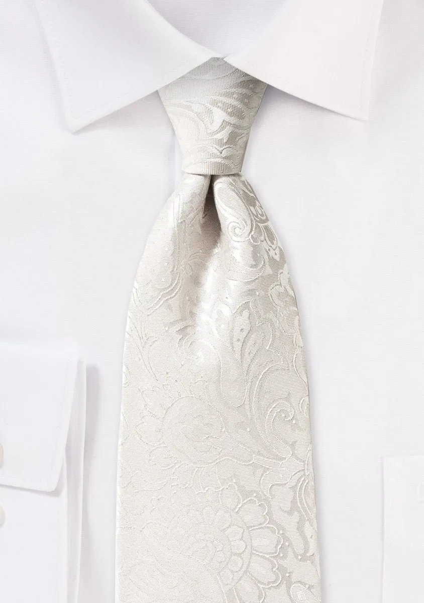 Ivory Floral Paisley Necktie