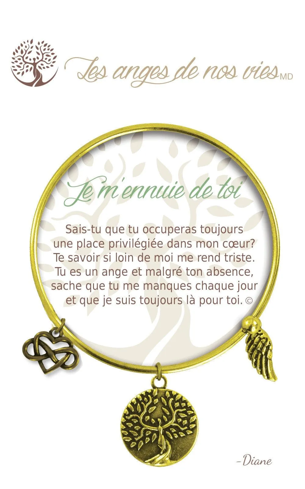 Je m'ennuie de toi: Charm Bracelet