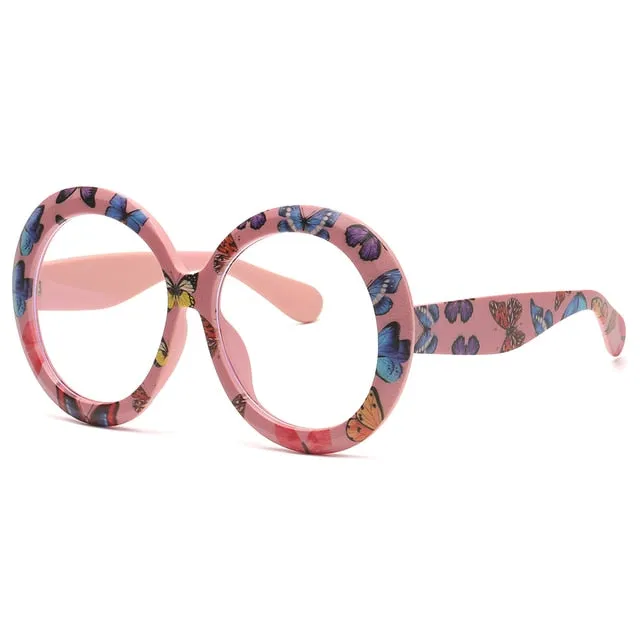 Jennifer- the Big Lens Butterfly Print Sunglasses 13 Colors